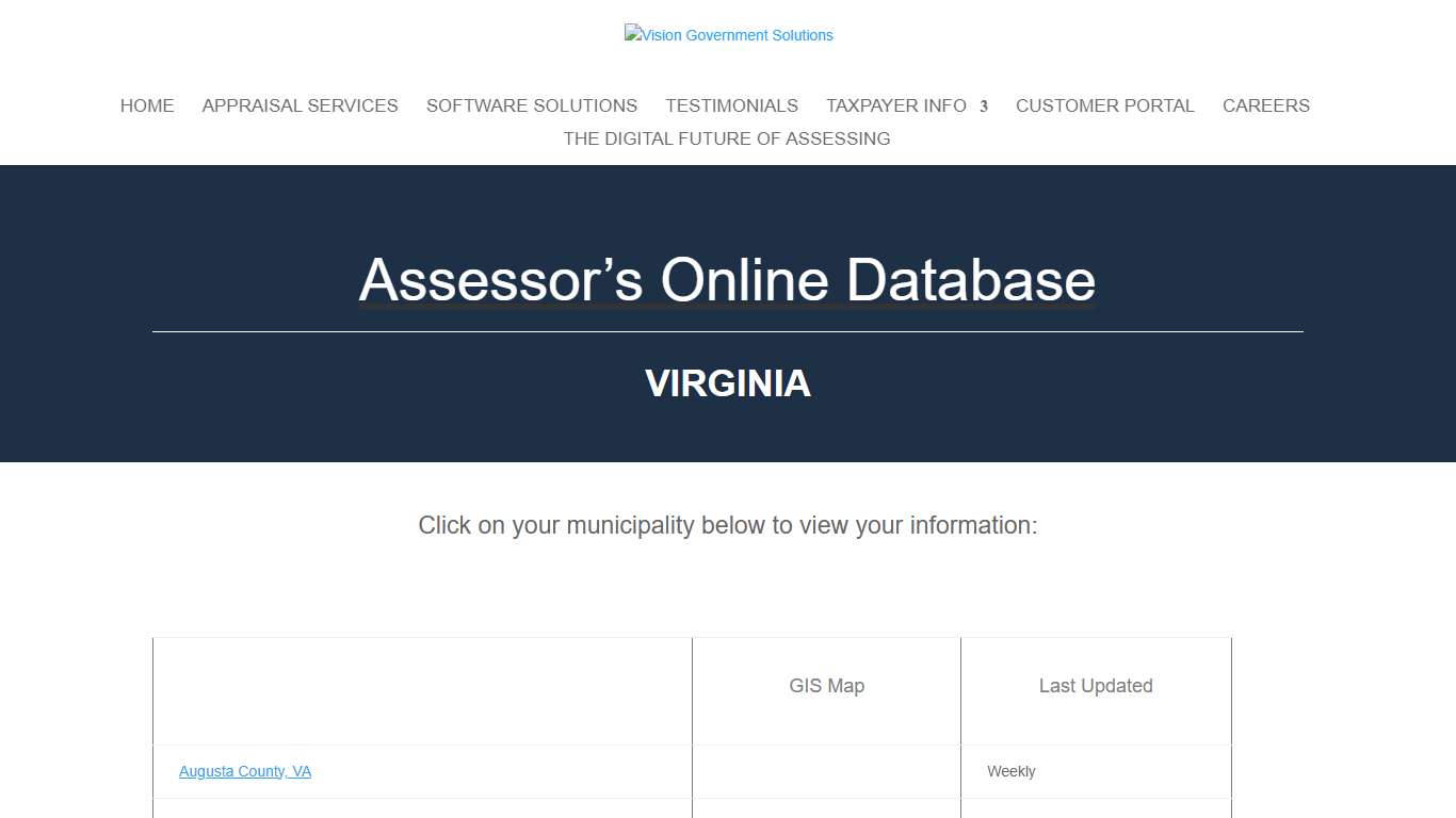 Virginia Online Database - Vision Government Solutions