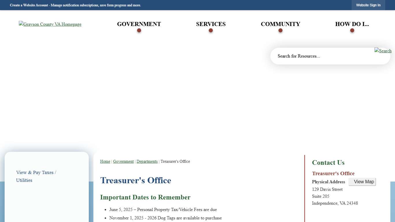 Treasurer's Office | Grayson County, VA